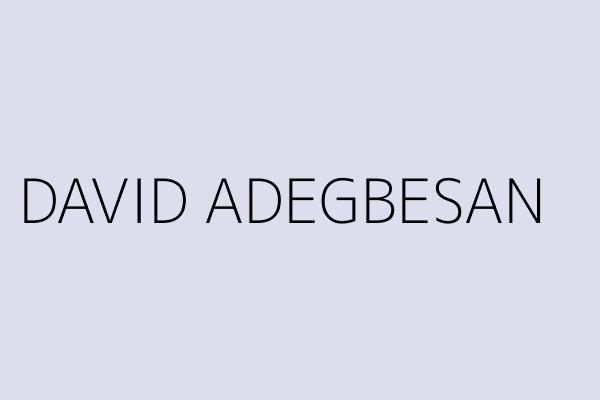 DAVID ADEGBESAN 